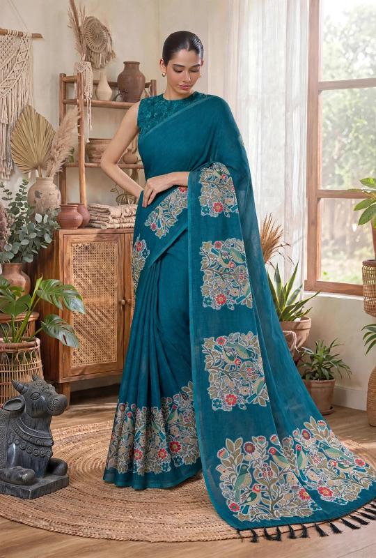 Vastrangan floral digital print saree wholesale clothing suppliers in india